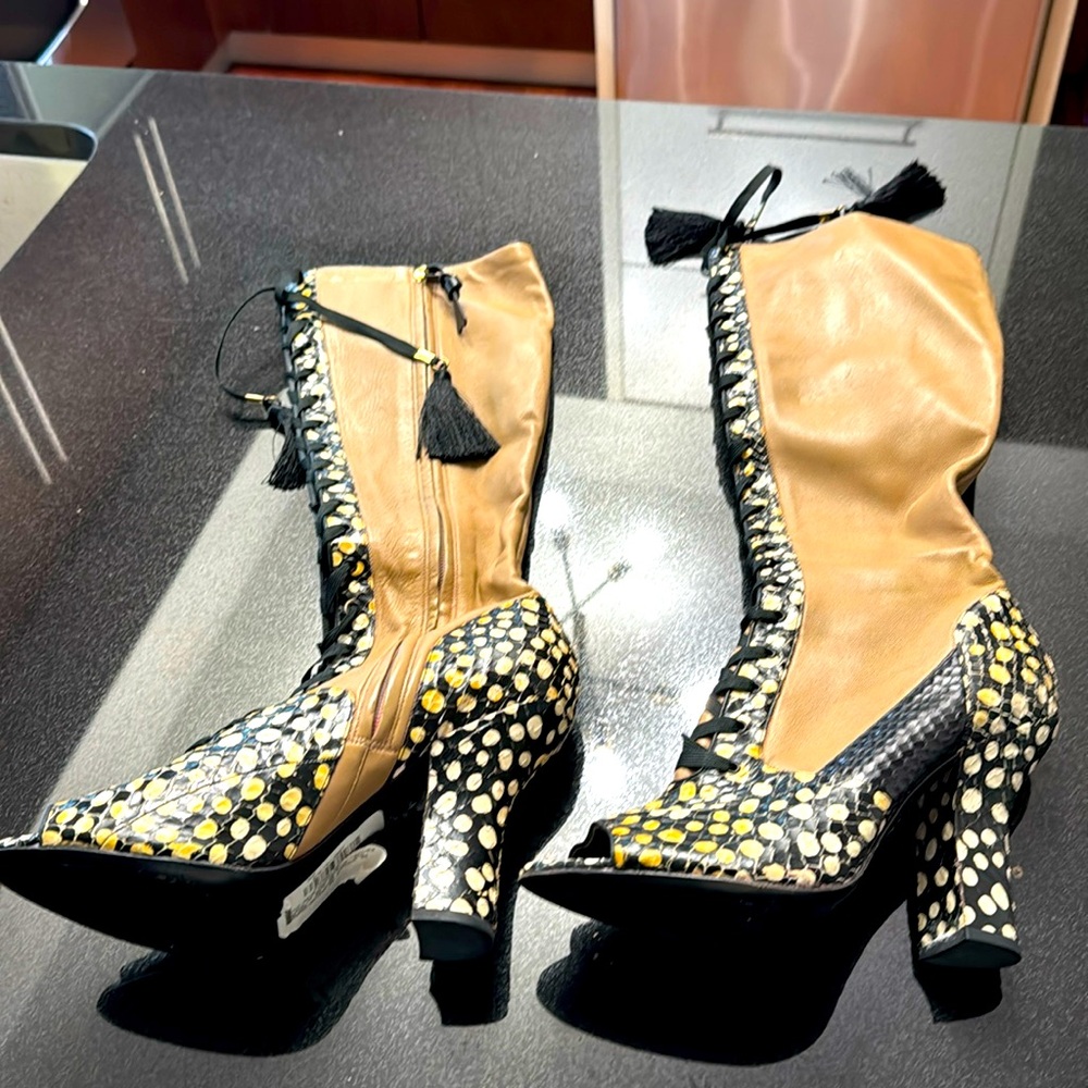 DVF SS18 Leather Lace Up Boots